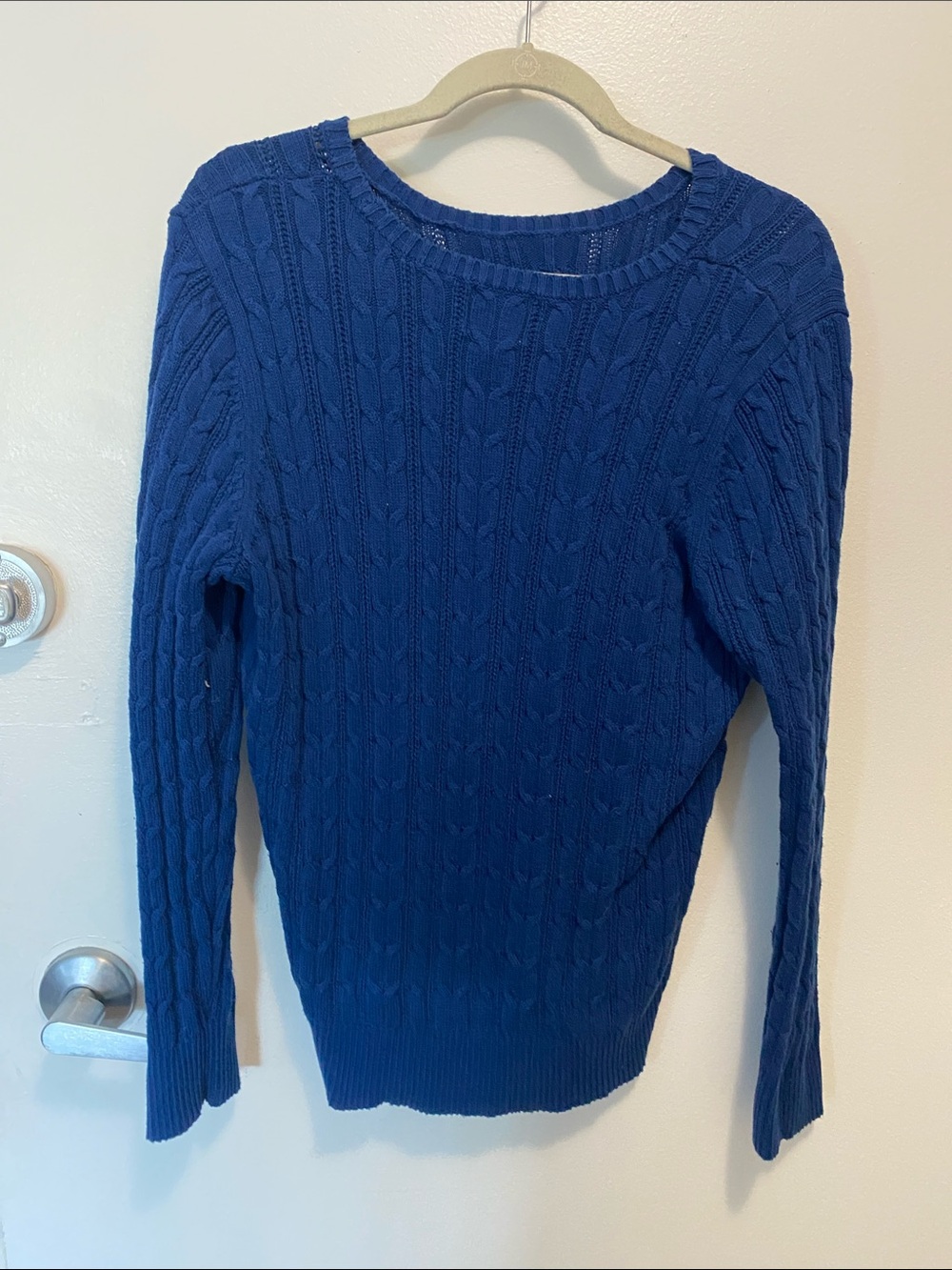 St. John's Bay Royal Blue Cable Knit Crewneck Sweater